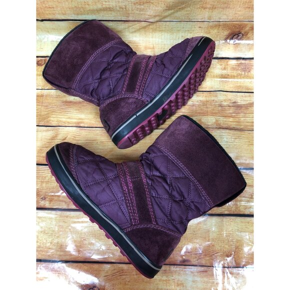 Sorel Glacy Vino Snow Winter Fleece Lined Waterproof Boots Womens 6.5 (t6n) - Picture 6 of 10